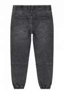 Black Stone Wash Knit Dnim Jogger-3