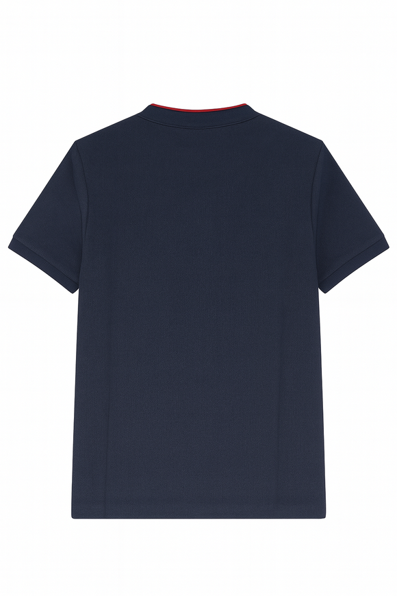Mandrain Collar Polo Shirt Navy