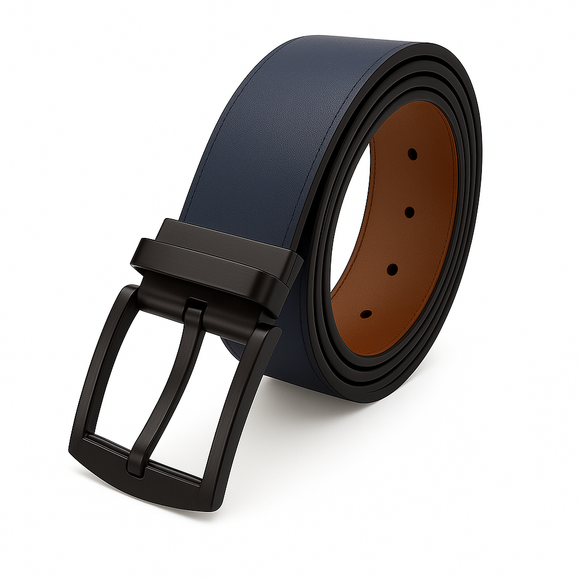 Navy And Tan Belt With Twist Buckle Assorted Large