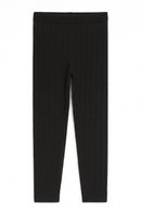 Black Cable Knit Leggings-2