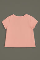 Pink Floral Placement Print Short Sleeves Tee Pink-3