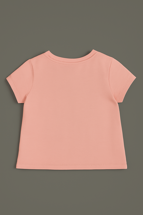 Pink Floral Placement Print Short Sleeves Tee Pink