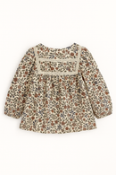 Floral Blouse With Lace At Neck Assorted-2