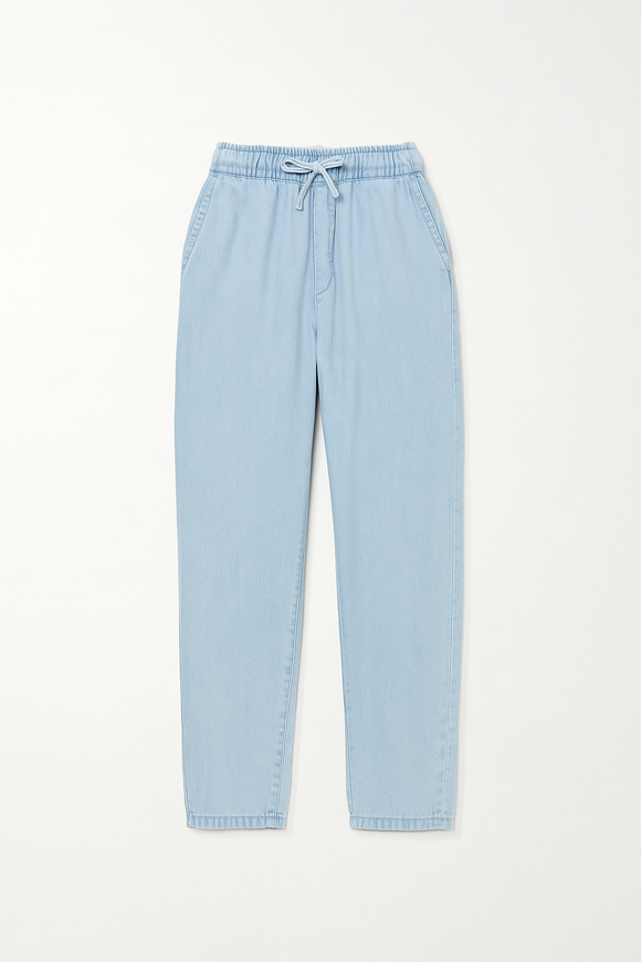 LIGHT WASH MOM FIT JEANS