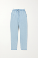 LIGHT WASH ELASTIC WAIST JEANS-2