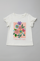 White Flower Artwork T Shirt White-2
