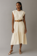 WRAP BELTED DRESS BEIGE-1