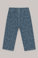 Blue Heart All Over Print Denim Jeans-3