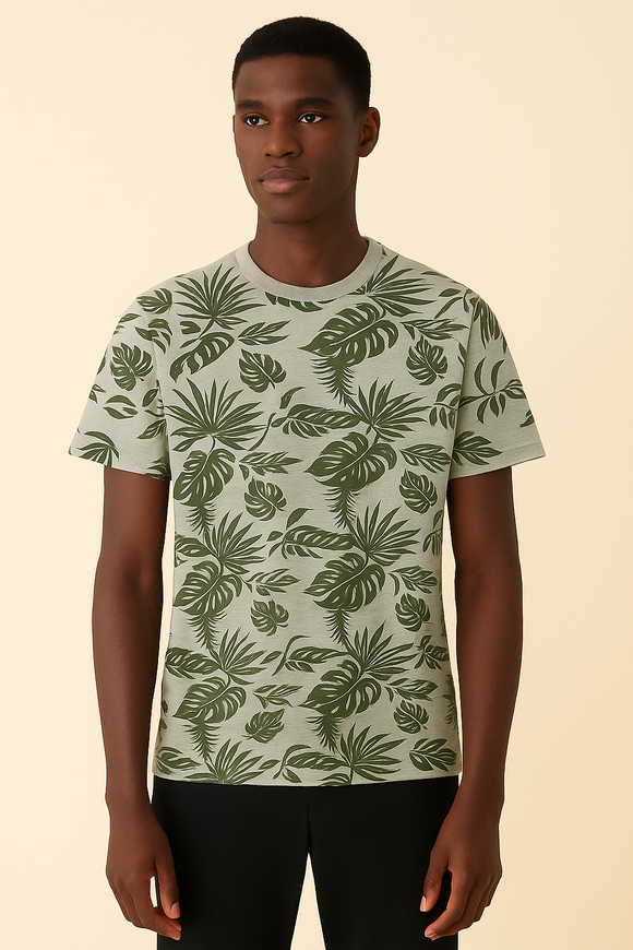 Aop Tee Mid Grey Small