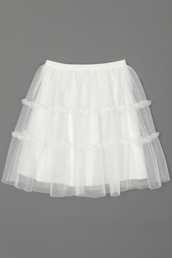White Tulle Mesh Skirts
