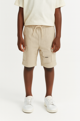 Light Beige 3 Pocket Cargo Shorts
