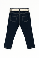 Dark Wash Belted 5 Pocket Jeans Darkwash-4