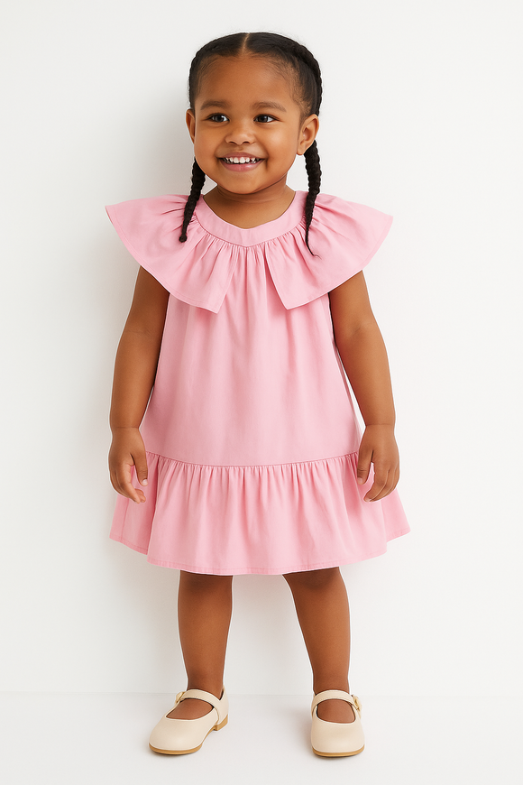 Pink Collar Frill Dress