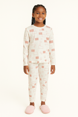 White Pink L S Pajama Sets Assorted