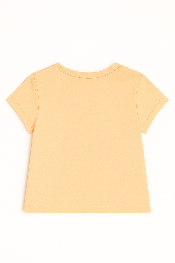 Orange  Placement Print With Sequins Boxy