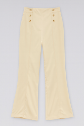 Beige Button Trouser - 0