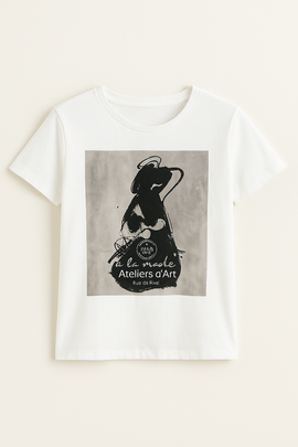 White Foil Printed T Shirt White - 0