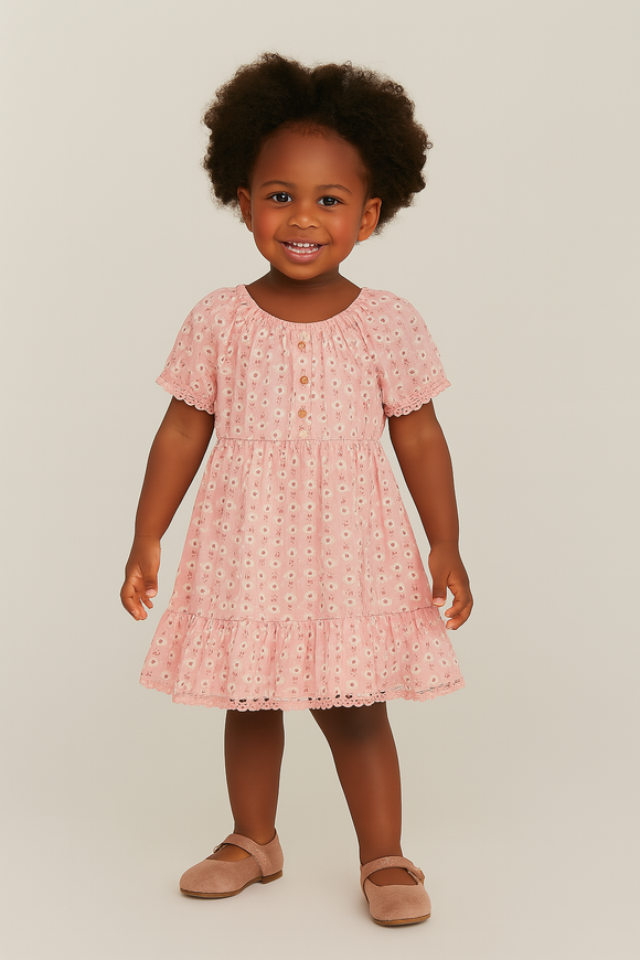 Pink Allover Print Satin Blouse Pale Pink