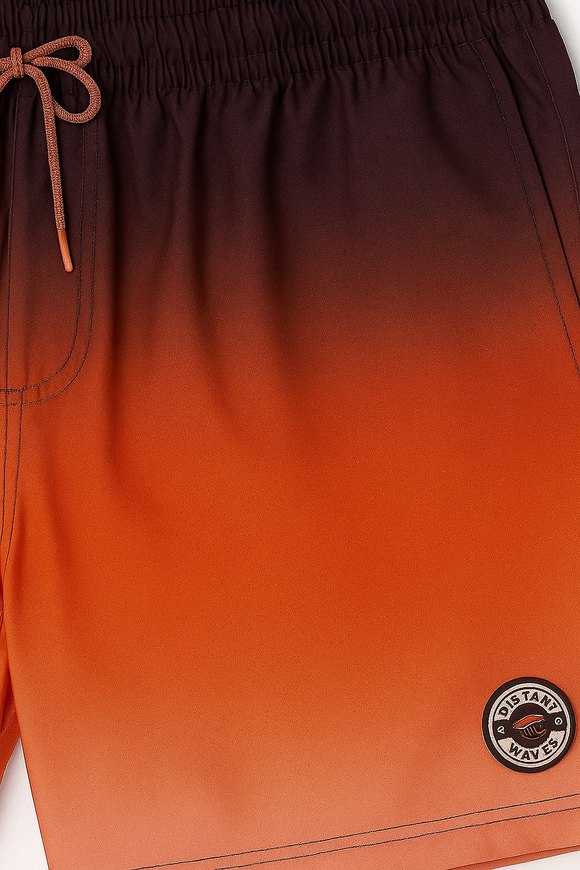 Red Gradient Printed Shorts Red