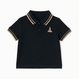 Black Pique Tipping Polo - 0