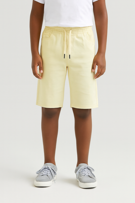 Beige Pullon Trouser Shorts