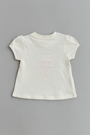 Ivory 3D Floral Placement Puff Sleeve Ivory-3