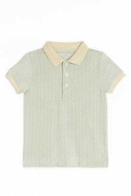 Junior Boys Ecru Aop Polo - 0