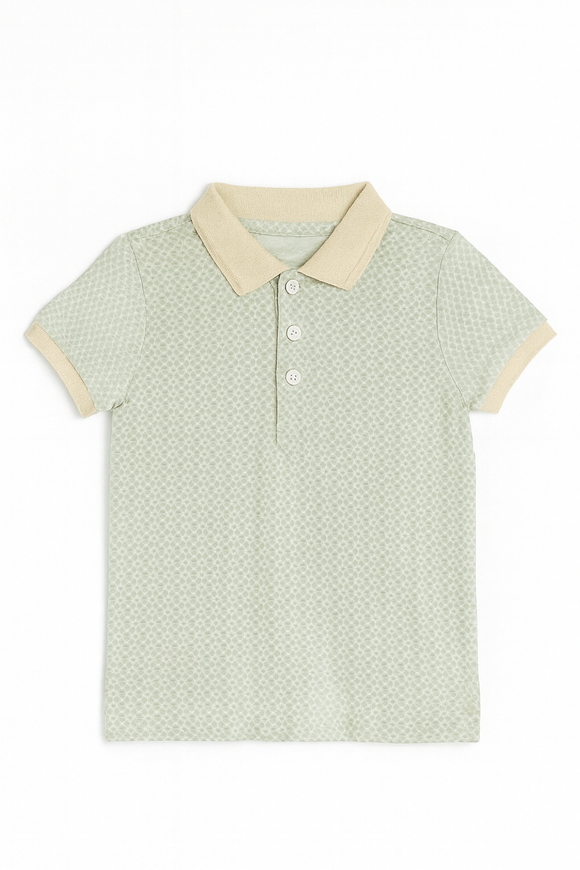 Junior Boys Ecru Aop Polo