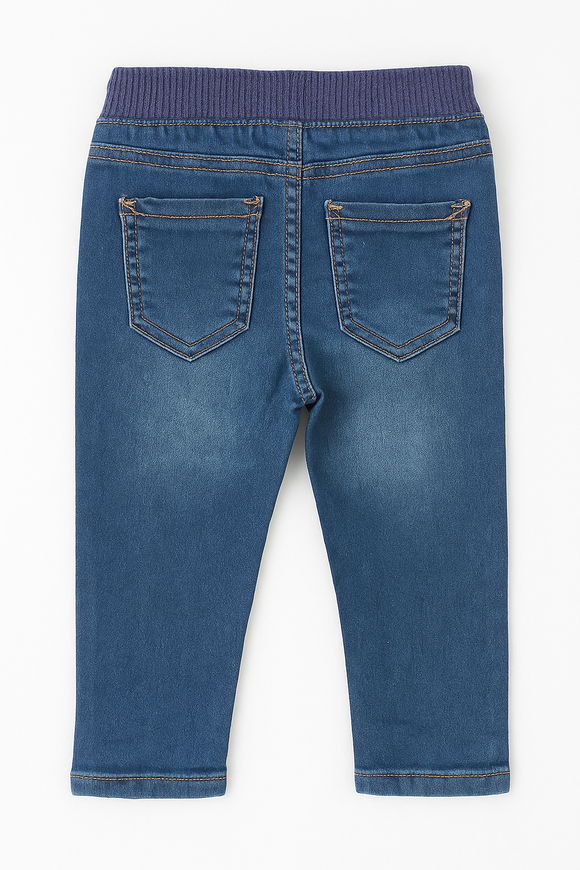 Dark Wash Knitted 5 Pocket  Pullon Jeans.