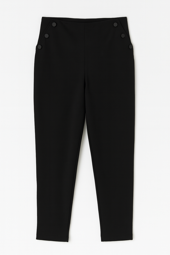 Black Criss Cross Elastic Waistband Legging