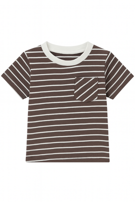 Mid Grey Striped Yarndyed Tshirt - 0