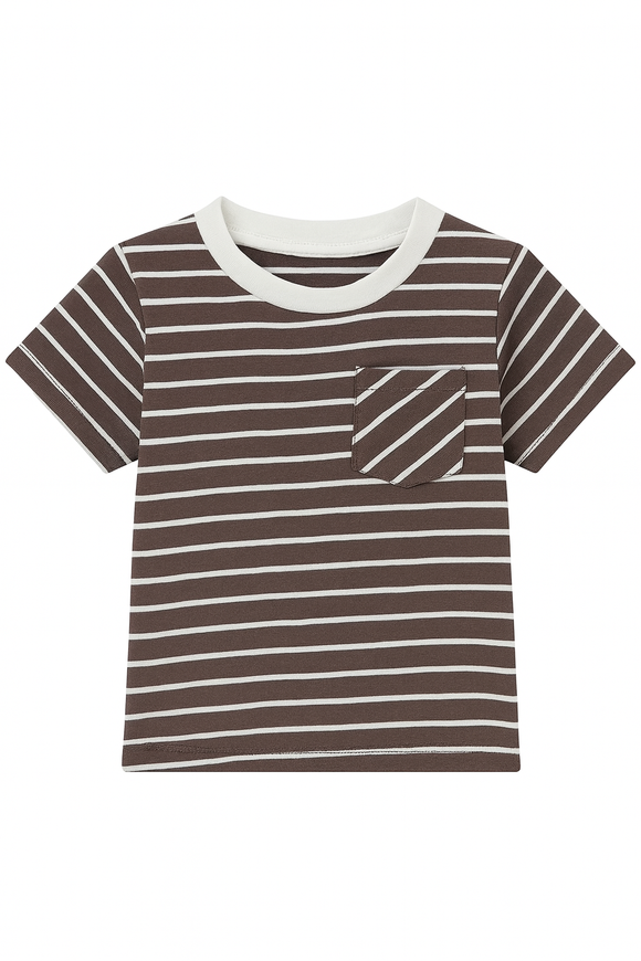Mid Grey Striped Yarndyed Tshirt
