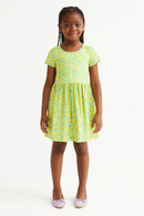 Yellow Floral Knitted Dress Assorted-1