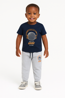 Navy Game T Shirt And Long Pant Pyjama Set-1