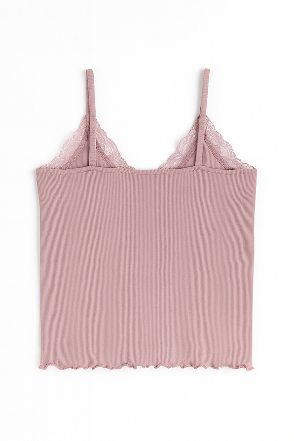 Mauve Strappy Lace Vest