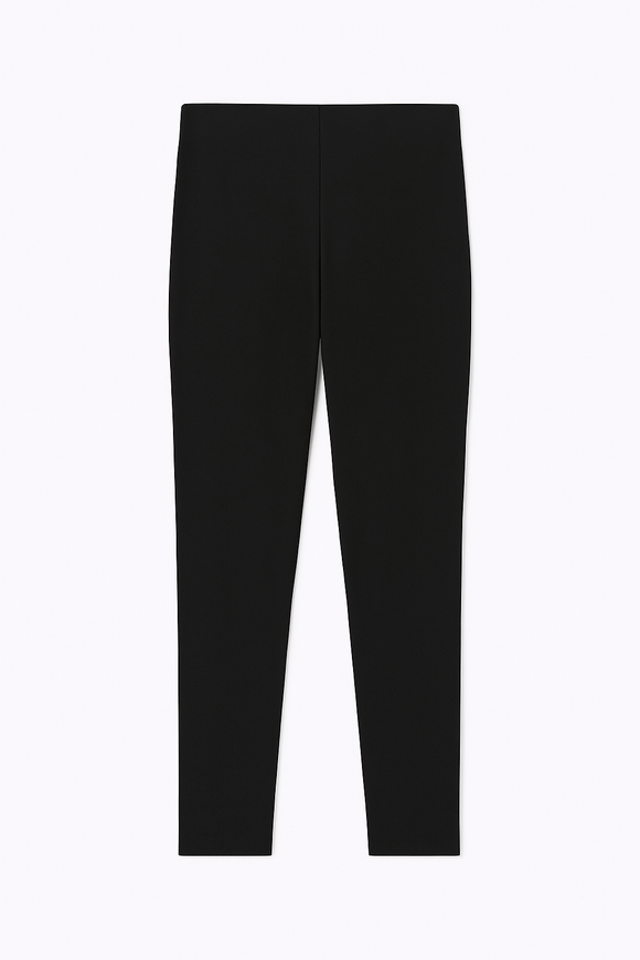 Black Ponti Side Zipper Detail Leggings