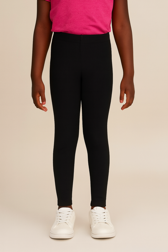 Black Rib Leggings