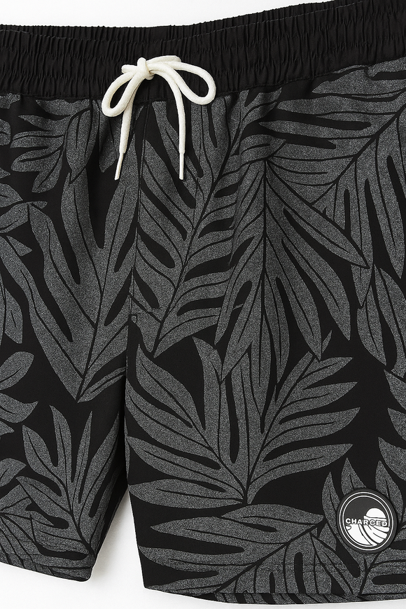 Grey Aop Printed Shorts Mid