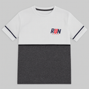 White Grey Mel Cut And Sew Tee-2