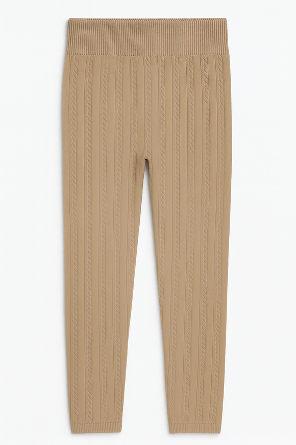 Beige Jacquard Leggings Beige