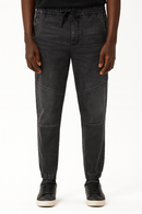 Black Stone Wash Knit Dnim Jogger-1