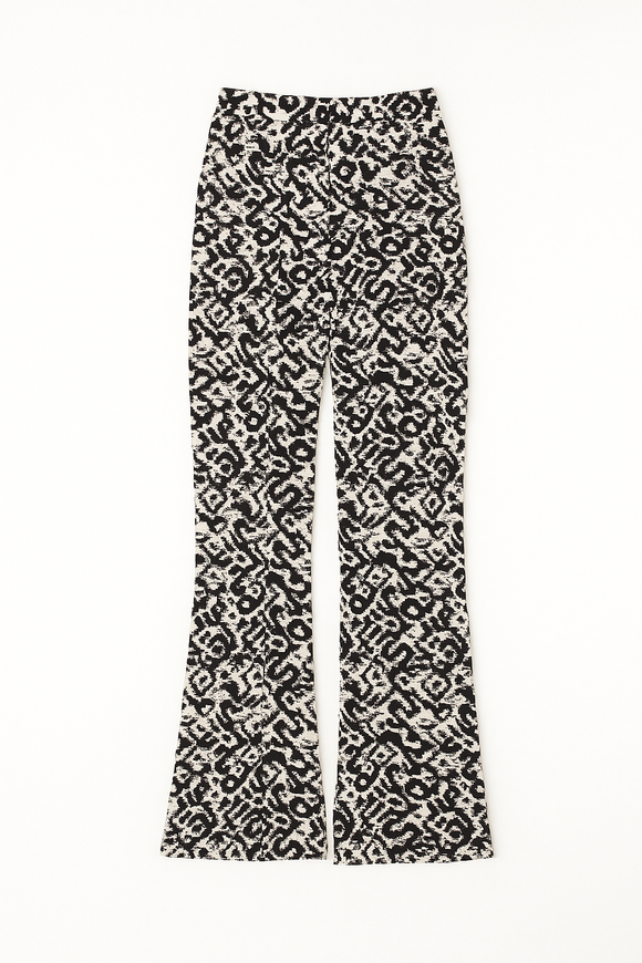 Printed Plisse Wide Leg Pant