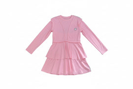 Pink Skater Layered Dress W  Shorts Pale Pink Top - 0