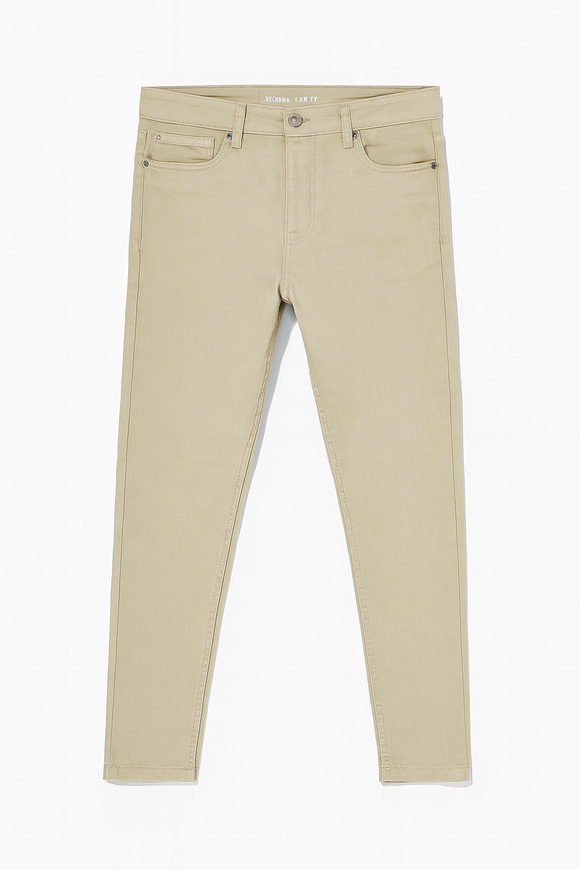 Color Denim Jeans Beige