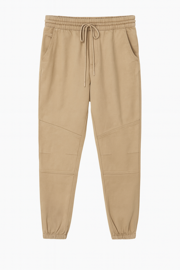 Tobacco Knit Denim Jogger Tan