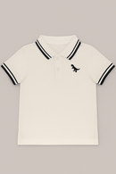 White Pique Tipping Polo White-2