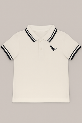 White Pique Tipping Polo White - 0