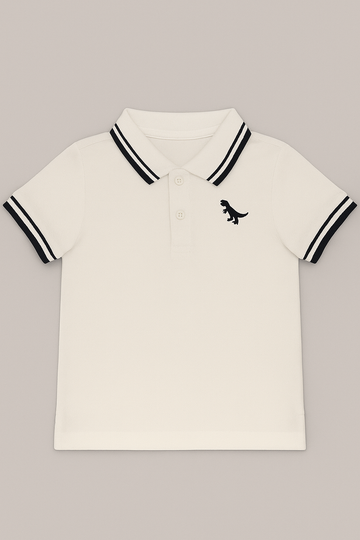 White Pique Tipping Polo White REDTAG