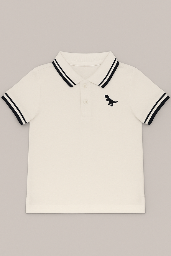 White Pique Tipping Polo White