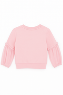 Mesh Slv With Placement Print Terry Top Pale Pink-3